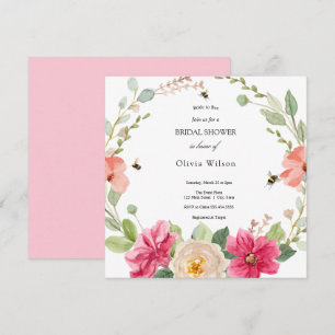 Invitación novia a ser verde, elegante ducha de novia