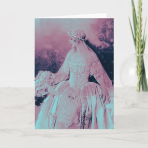 Invitación Novia azul rosa y bebe victoriana, ducha