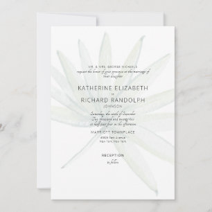 Invitación Novia Blanca de Fronda Tropical Padres Boda