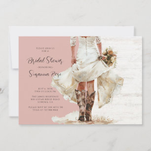 Invitación Novia Boda Vestido Novia Boots Ducha de novia