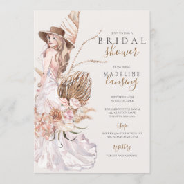 Invitación Novia Boho en la ducha de Boda a la novia
