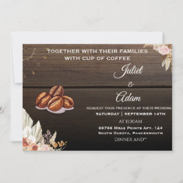 Invitación novia boho rústico moderno y elegante Boda del caf