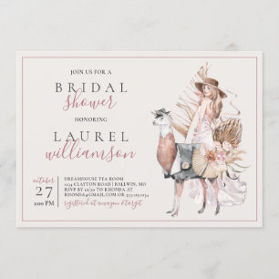 Invitación Novia boho y ducha formal de novia llamada