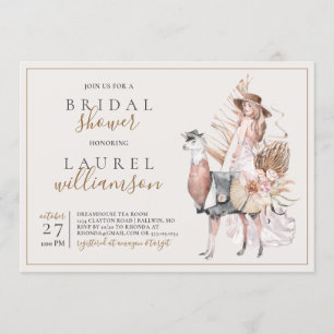 Invitación Novia boho y ducha marcial marital de llamada