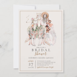Invitación Novia Boho y ducha nupcial de Llamas