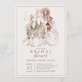 Invitación Novia Boho y ducha nupcial de Llamas