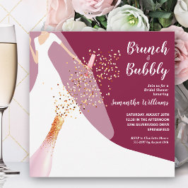 Invitación Novia brunch y bubbly sobre Cranberry