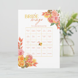 Invitación Novia cítrica Bingo Juego de Despedida de Soltera