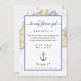Invitación Novia con flores náuticas | Martha's Vineyard