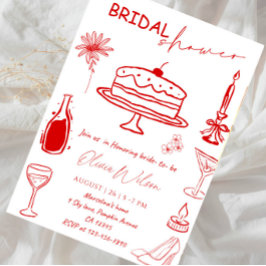 Invitación Novia de Arte de Línea Elegante - Fiesta de Novia