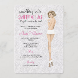 Invitación Novia de encaje en una ducha de ropa interior