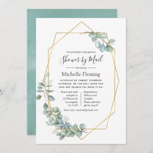 Invitación Novia de eucalipto geométrico o Baby Shower por co