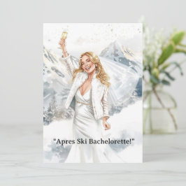 Invitación Novia de fin de semana de soltera en esquí en las 