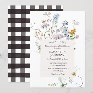 Invitación Novia de flores silvestres en ducha de novia de ab