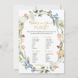 Invitación Novia de flores silvestres qué hay en tu bolso