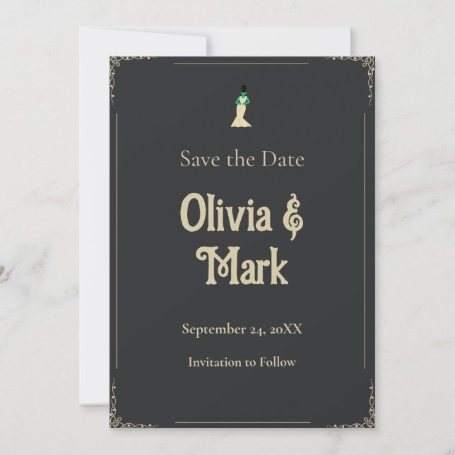 Invitación Novia de Frankenstein Ahorro de la Fecha | Gótico (Anverso)