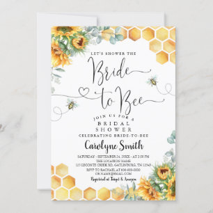 Invitación Novia de girasol editable a ducha de novia bebe
