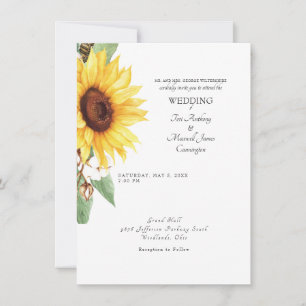 Invitación Novia de Girasol Moderno Padres Boda Simple