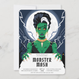 Invitación Novia de Halloween Monster Bash