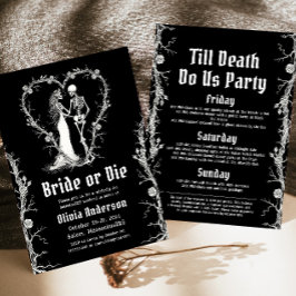 Invitación Novia de Halloween o fiesta de la bachillerato del