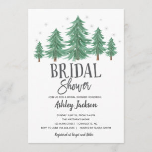 Invitación novia de invierno Shower Greenery Woods