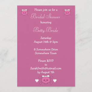 Invitación Novia de lino rosado Personalizado linda ducha de