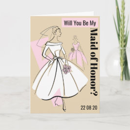 Invitación Novia de moda neutral sé mi empleada de honor text