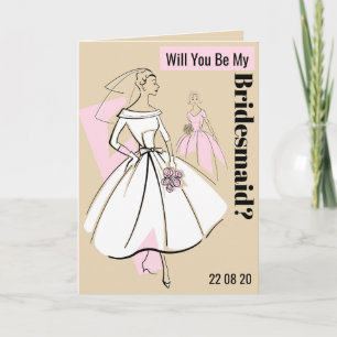 Invitación Novia de moda Neutral sé mi novia beige
