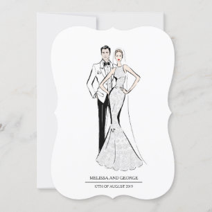 Invitación Novia de moda y Groom