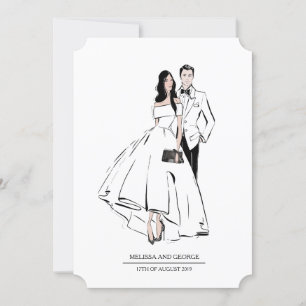 Invitación Novia de moda y Groom
