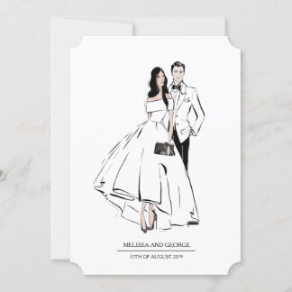 Invitación Novia de moda y Groom