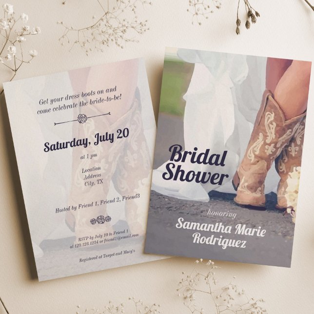 Invitación Novia de Texas en Boots, ducha de novias (Subido por el creador)