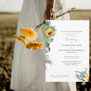 Invitación Novia Elegante de Girasoles Boda de los Padres