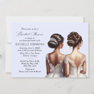 Invitación Novia elegante en ducha de novias con traje de bañ