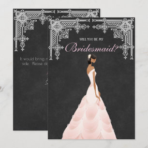 Invitación Novia elegante usted será mi dama de honor