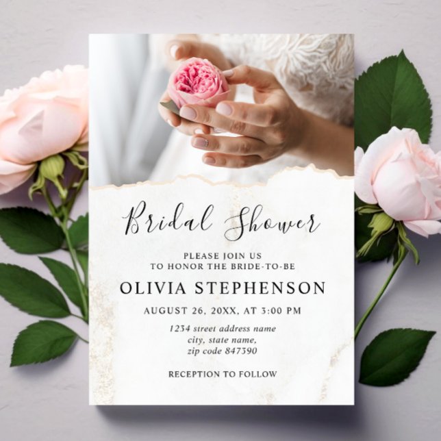 Invitación Novia elegante y moderna con Rosas ducha de novia (Subido por el creador)