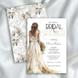 Invitación Novia elegante y moderna en ducha de Boda con traj