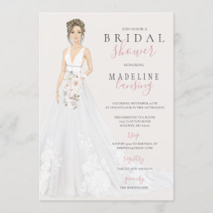 Invitación Novia en Boda de encaje con ducha de novia consent