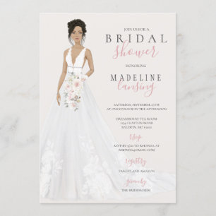 Invitación Novia en Boda de encaje, ducha de novia en traje