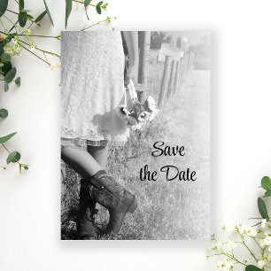Invitación Novia en botes de cowboy y girasoles salvan la fec