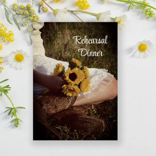 Invitación Novia en Cowboy Boots Ranch Ensayo de cena