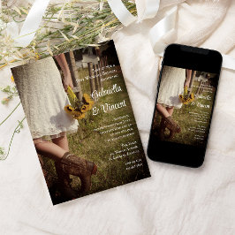Invitación Novia en Cowboy Boots Ranch Post Boda Brunch