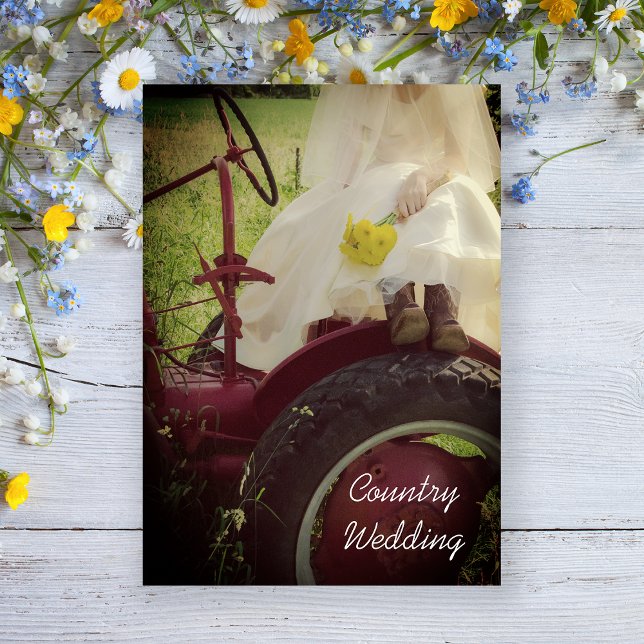 Invitación Novia en el Boda de la granja del país del Tractor (Subido por el creador)