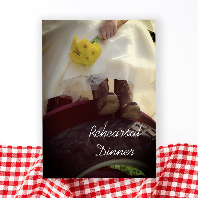 Invitación Novia en el ensayo de Boda de la granja de tractor (Subido por el creador)