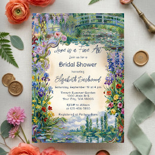 Invitación Novia en el Jardín Floral de Arte Fino de Monet