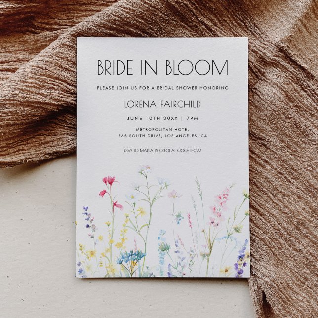 Invitación Novia en flor elegante flores silvestres ducha de  (Subido por el creador)