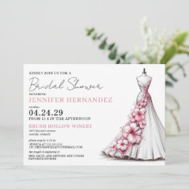 Invitación Novia en flor rosa Hibiscus Bridal Shower