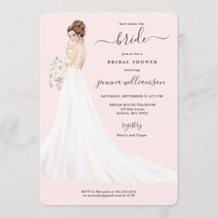 Invitación Novia en la ducha de novia de un vestido de encaje