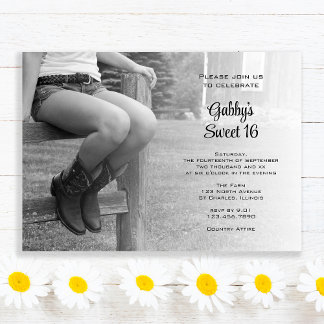 Invitación Novia en la valla Fiesta Barn Dulce 16 Cumpleaños