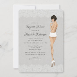 Invitación Novia en Panties Lacy Lingerie Shower